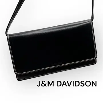 J&M DAVIDSON 숄더백 블랙 x 빨간색 가죽 고급스러움 크로스바디