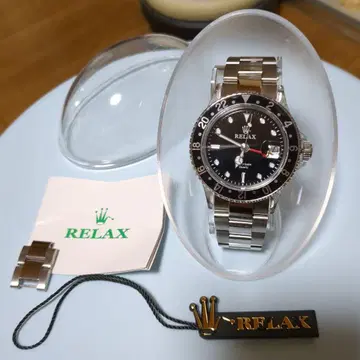 RELAX 블랙 GMT 쿼츠 시계
