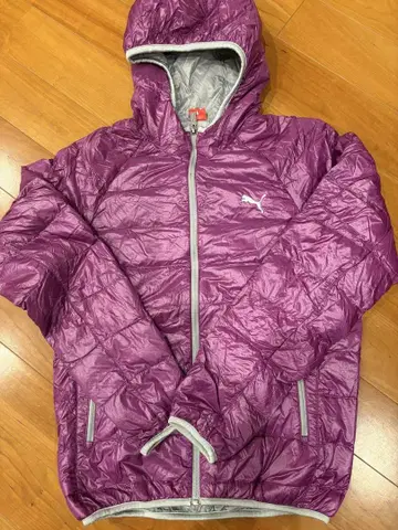 PUMA 퍼플 후드 부착 다운 자켓 M