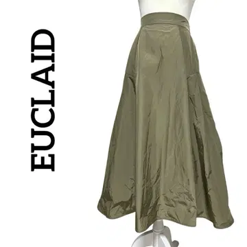 EUCLAID 에우클레이드 턱 절개 볼륨 스커트 브라운 36
