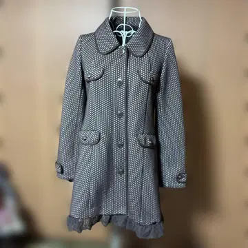 axes femme 브라운 도트 무늬 트렌치코트