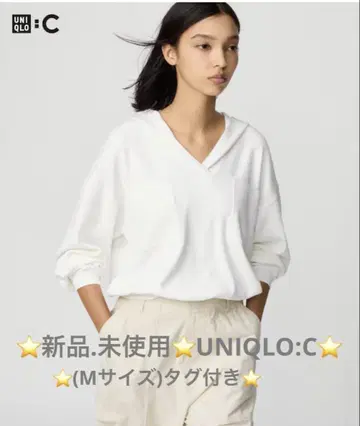 새상품. 미사용 UNIQLO 릴랙스 후디드 스웨터 (택 포함) M 사이즈