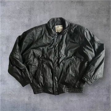 80s 90s archive 소가죽 레더 봄버 더비 자켓 Y2K