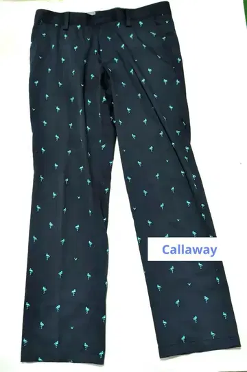 캘러웨이 네이비 플라밍고 패턴 팬츠 L