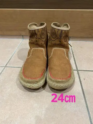 인디언 코듀로이 숏부츠 브라운 24cm