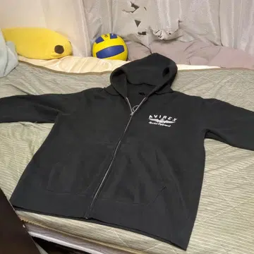 AVIREX 블랙 후드티 XL