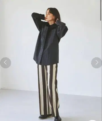 자카드 스트라이프 팬츠
