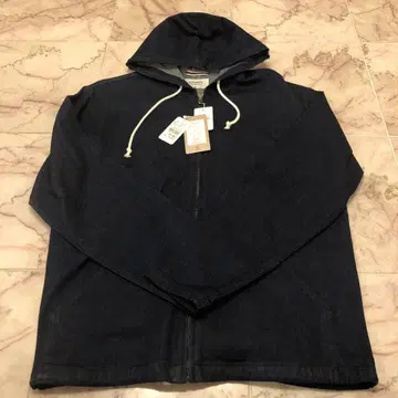 NAVY 데님 마린 후드 부착 집업 후드티 L 택 포함 새상품