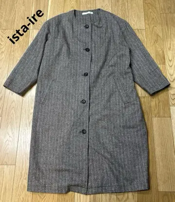 ista-ire 이스타이레 헤링본 코트 노카라