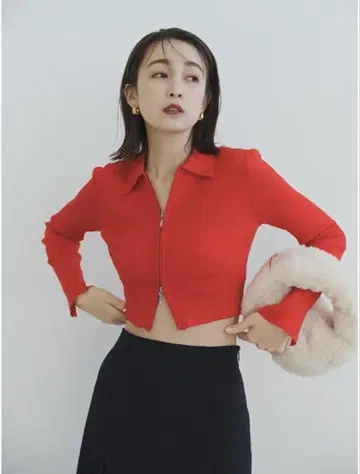 Lily Brown 더블 지퍼 니트 가디건