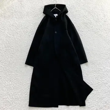 컨디션 최상 하이크 HYKE 멜톤 후디드 워크 코트 블랙 M