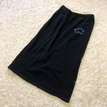러셀 애슬레틱 맨투맨 롱 스커트 타이트 스커트 블랙