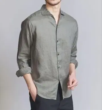 새상품급 WARDROBE SMART 린넨 와이드 칼라 스키퍼 셔츠