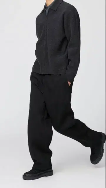UNIQLO C 맨투맨 와이드 팬츠 블랙 M