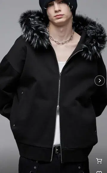 LOOSE 퍼 속기모 풀 집업 후드티