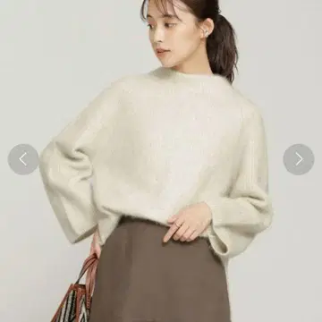나노 유니버스 워셔블 폭스 아제 모크넥 니트 풀오버 긴팔