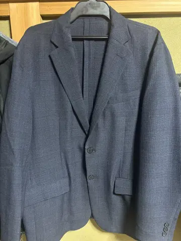GU 네이비 체크 자켓 팬츠 세트 XXL XL 새상품급