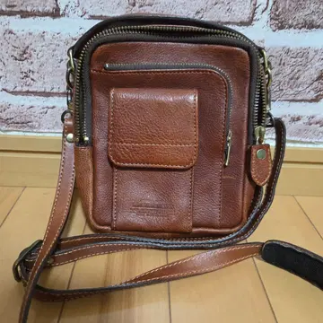 새상품급 아오키카방 / 천연 가죽 레더 숄더백 브라운