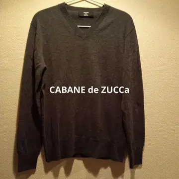 CABANE de ZUCCa 다크 그레이 V넥 니트