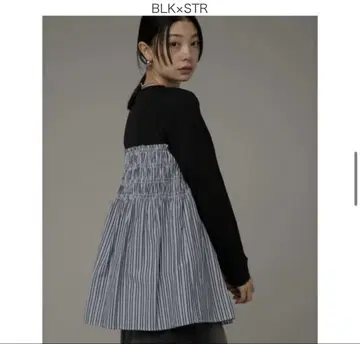 셔링 뷔스티에 도킹 컷 풀오버