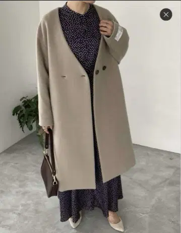 듀오 아카이브 V 카라 노카라 코트 이탈리안 패브릭 그레이지