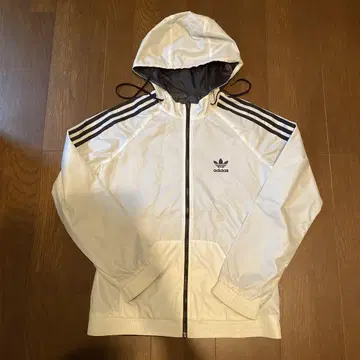 adidas 후드 부착 자켓 화이트