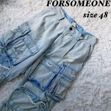 [ 새상품급 ] FORSOMEONE 데미지 카고 데님 LDH 사이즈 48