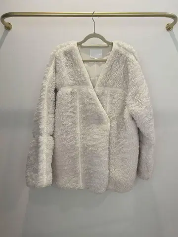 새상품급 H&M 보아 플리스 자켓 V넥 가디건 코트