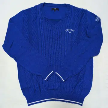 캘러웨이 케이블 짜임 스웨터 L 사이즈 파랑