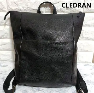 새상품급 CLEDRAN 천연 가죽 백팩 백 주름 가죽 블랙