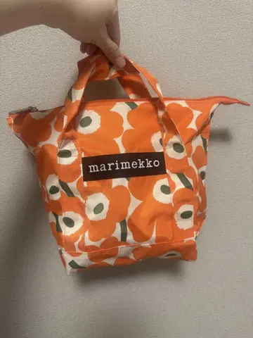 marimekko 꽃무늬 토트백 오렌지
