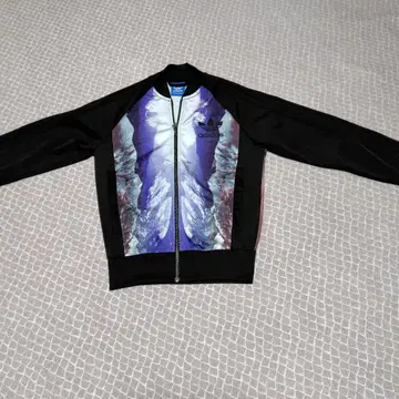 adidas 집업 저지 XS 블랙/보라색