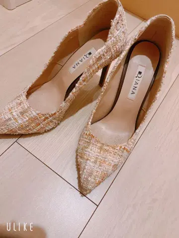 DIANA 하이힐 23.5cm 베이지 계열 트위드