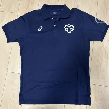 asics 일본체육대학 피케 셔츠 XO 네이비