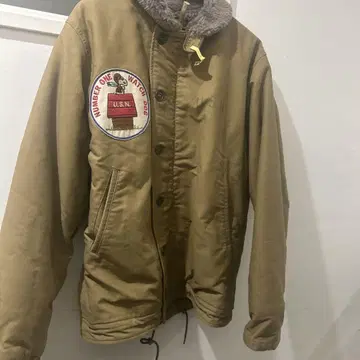 스누피 자수 베이지 밀리터리 자켓 Buzz Rickson's