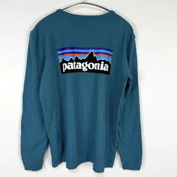 [ 새상품급 ] Patagonia 긴팔 T셔츠 S 블루 로고백 프린트