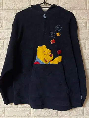 Disney 디즈니 푸우 플리스 후드티 네이비