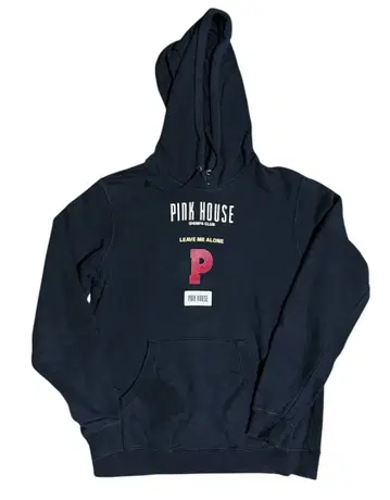 pink house 맨투맨 후드티 후디 로고 프린트 블랙