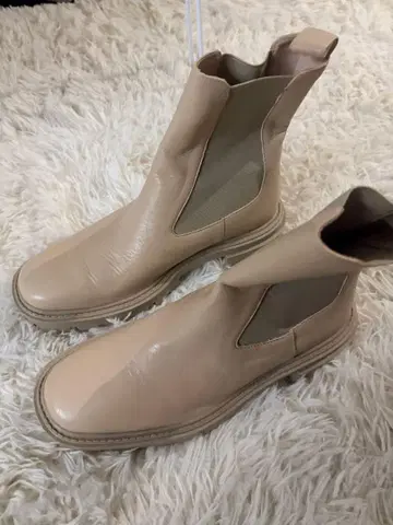 ZARA 자라 첼시 부츠 사이드 고어 38 베이지 미사용