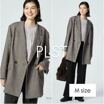 [ 새상품급 ] PLST 플라스테 울 블렌드 리랙시 더블 자켓 M