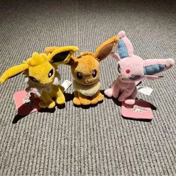 [택 포함] 포켓몬 fit 이브이 썬더스 에브이 봉제 인형 3체 세트