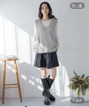 LOWRYS FARM 라메 샤기 베스트 (그레이)