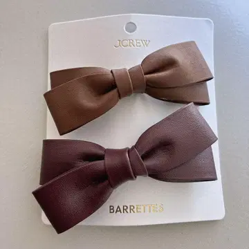[ J.Crew ] 머리핀 2개 세트 브라운 보르도