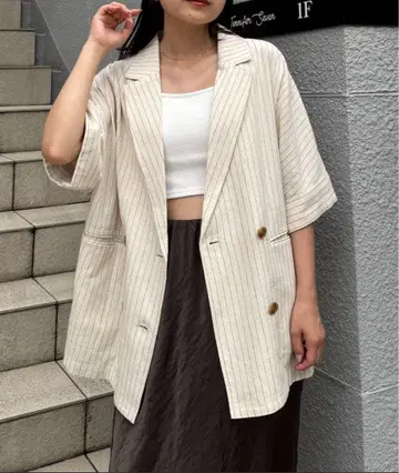 CIAOPANIC TYPY 린넨 혼방 루즈핏 반팔 셔츠 자켓