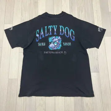 90s SALTY DOG 티셔츠 서프 브랜드 흑먹색