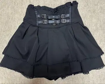 리즈리사 이중 리본 벨트 치마바지 블랙