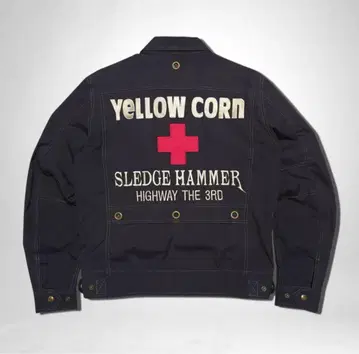 YeLLOW CORN 레드 크로스 자수 자켓 스윙탑 바이크