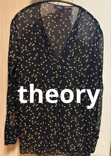 theory V넥 긴팔 블라우스 블랙