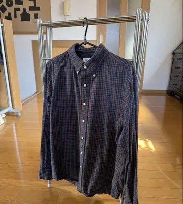 체크 무늬 버튼 다운 긴팔 셔츠 짐플렉스