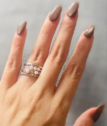 아쉬페 프랑스 실버 놋쇠 펄 장식 반지 4개 세트 10~11호